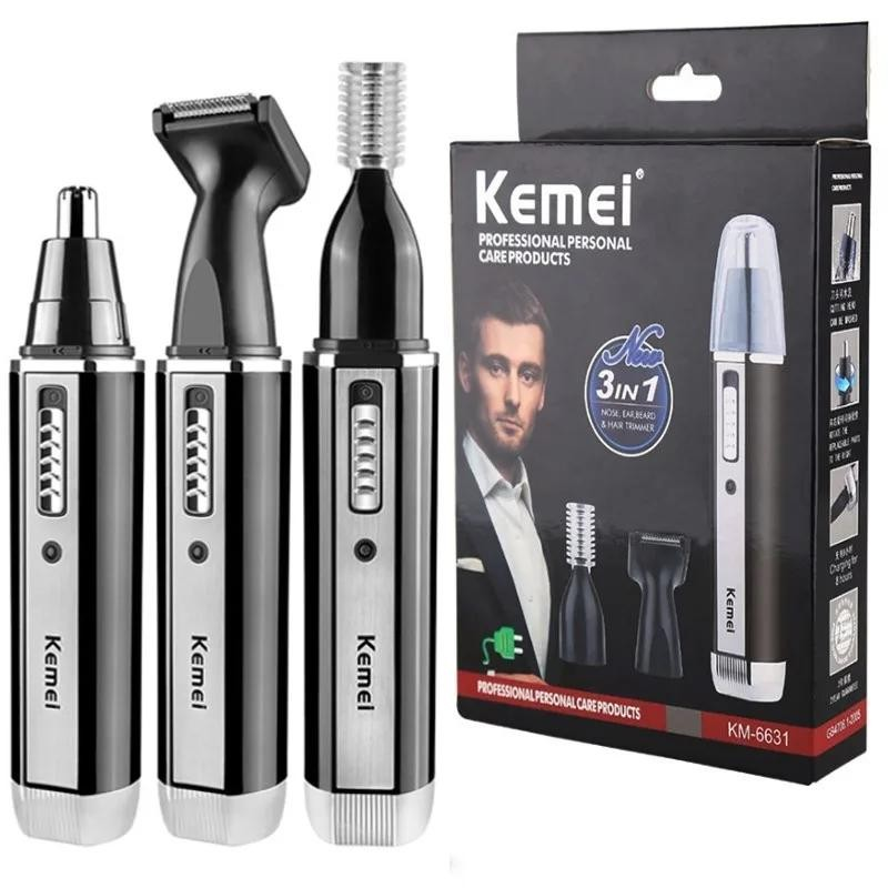 Recortadora Kemei 4 en 1 para hombres, nariz cejas, barba y limpiador de orejas