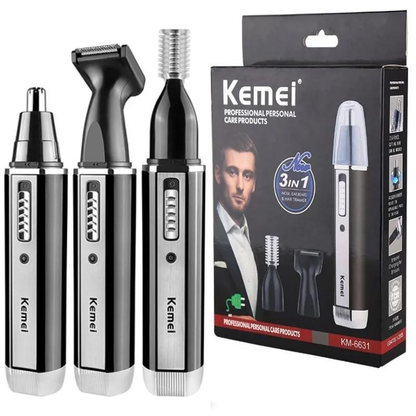 Recortadora Kemei 4 en 1 para hombres, nariz cejas, barba y limpiador de orejas